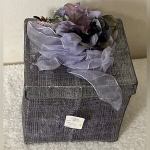 Gray and Purple Floral Accent Decor